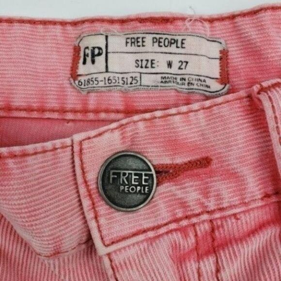 Free People corduroy frayed hem short shorts pink size 27 - Picture 2 of 9